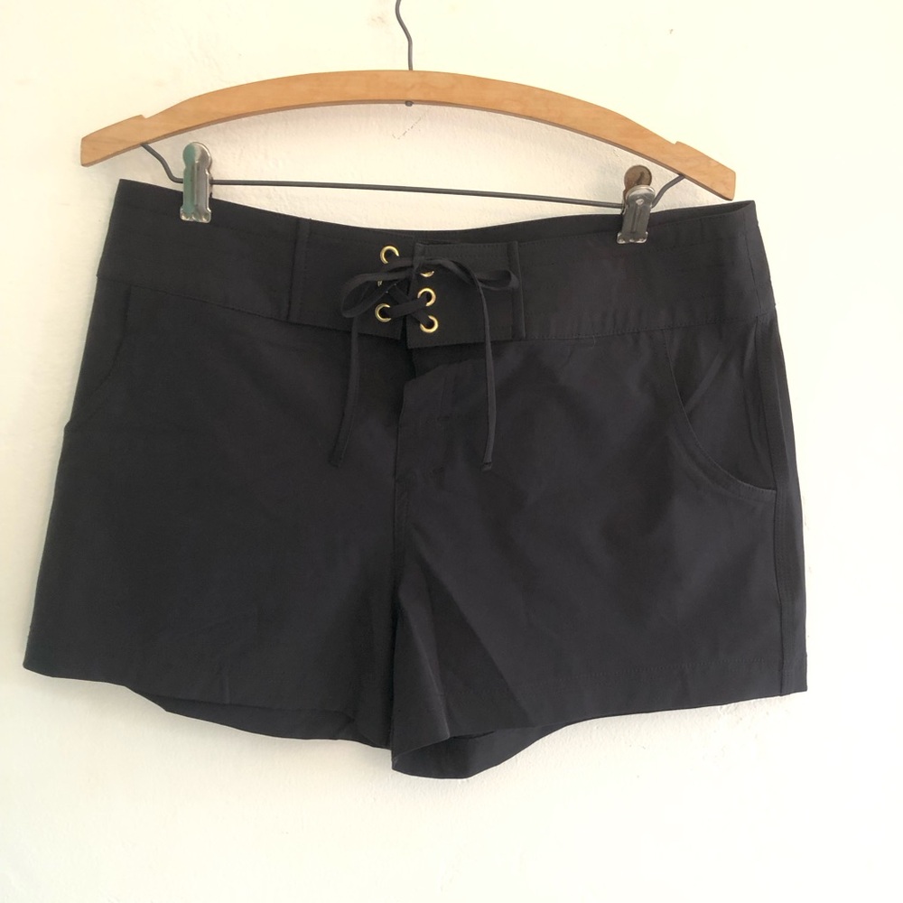 La Blanca Black Lace Up Swim Board Shorts Women’s Size Medium Beach Resort